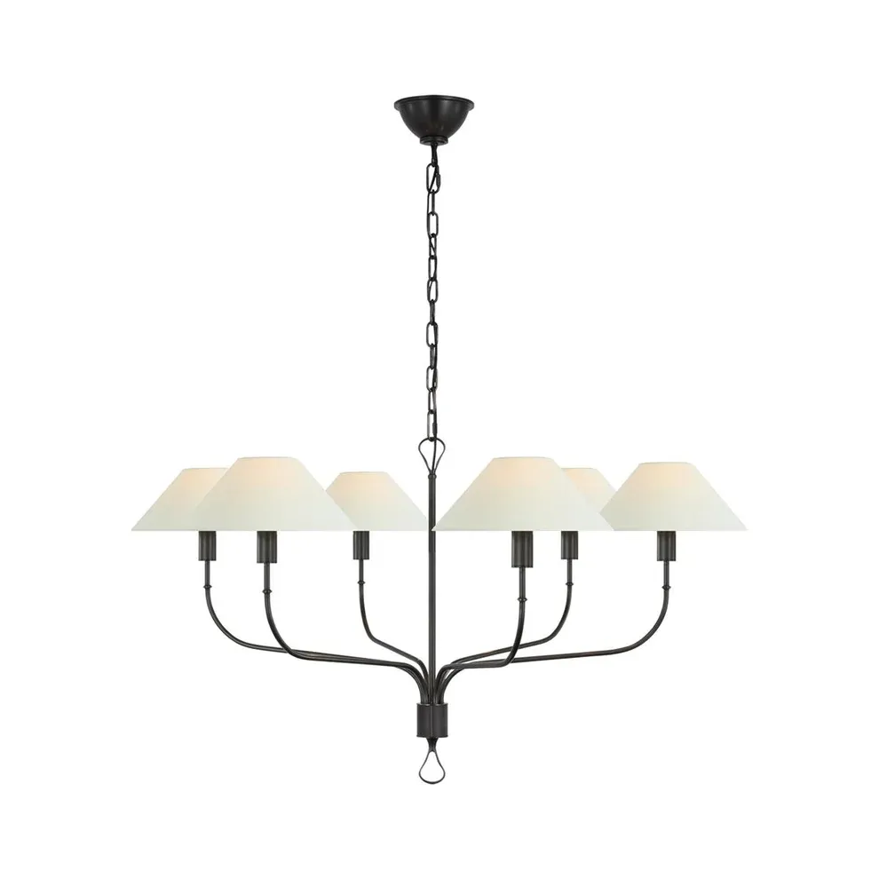 Alessio Vintage Luxury Brass Fabric Chandelier Shades Living Dining Room