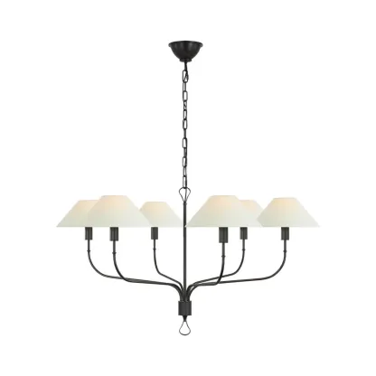 Alessio Vintage Luxury Brass Fabric Chandelier Shades Living Dining Room