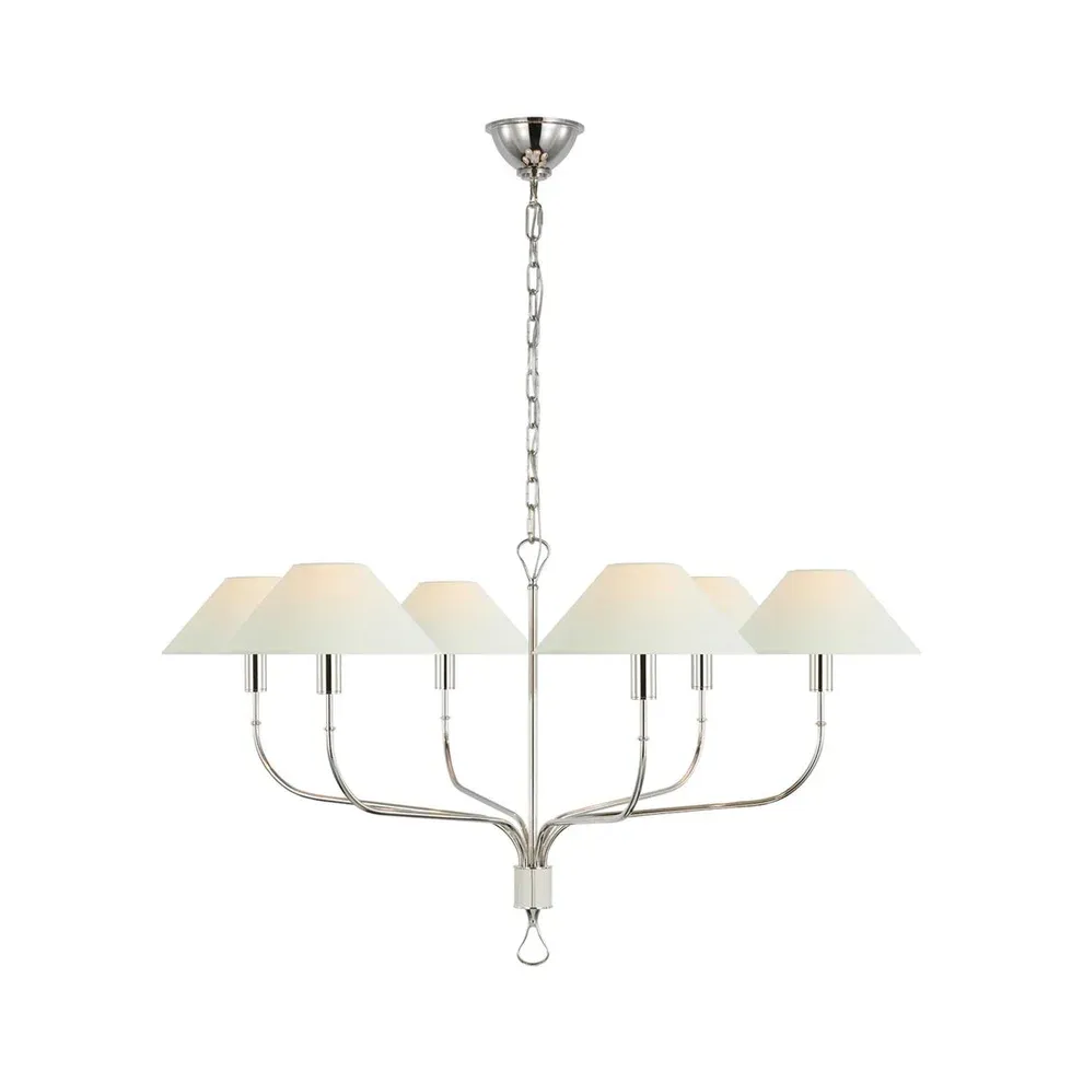 Alessio Vintage Luxury Brass Fabric Chandelier Shades Living Dining Room