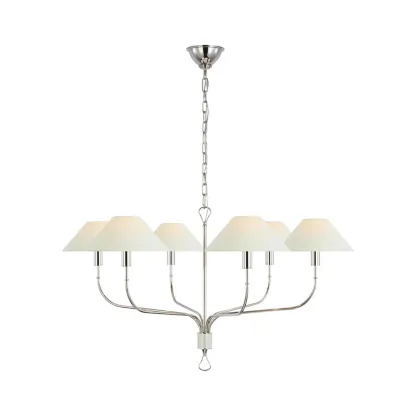 Alessio Vintage Luxury Brass Fabric Chandelier Shades Living Dining Room