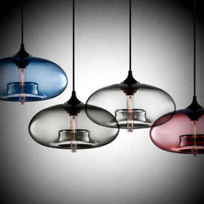 Lustre Suspension Nordique LED Verre Bleu Salon | Las Sola