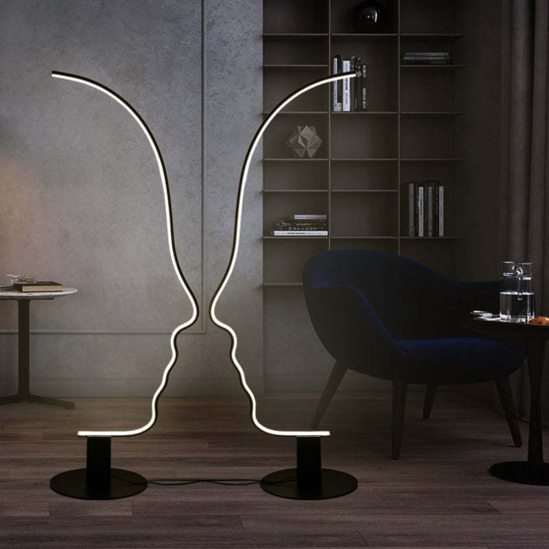 Edge Lampe sur pied Led visage de humain postmoderne pour la chambre