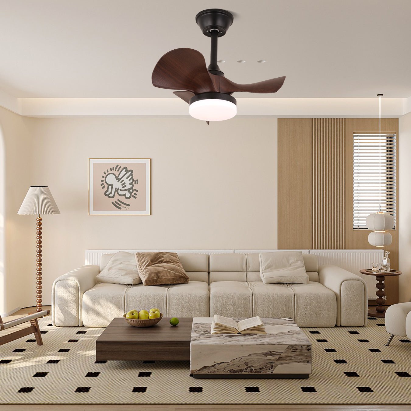 Plafonnier Ventilateur Neriah Moderne en Bois - Neutralighting