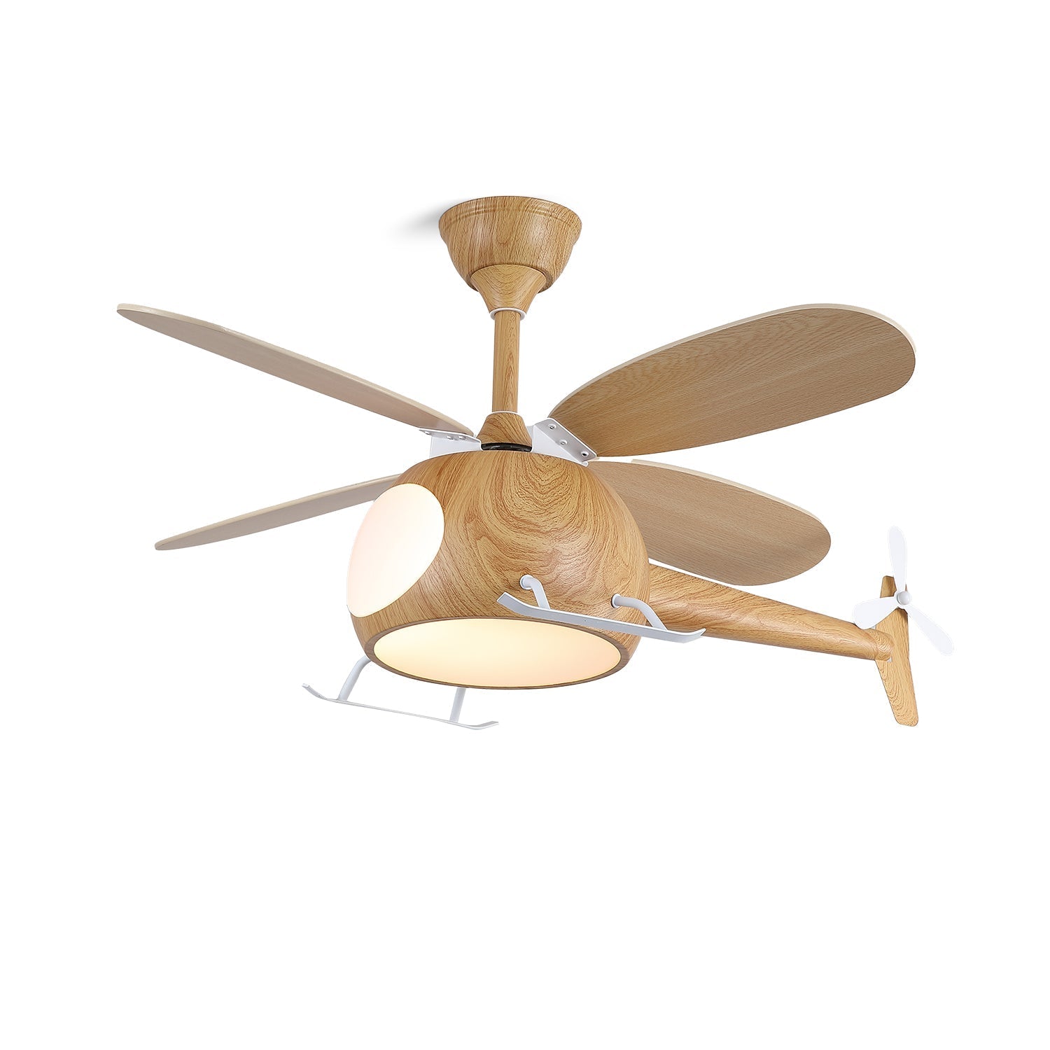 Ventilateur de plafond et luminaire Aviara Bois Moderne pour chambre d'enfant - Neutralighting