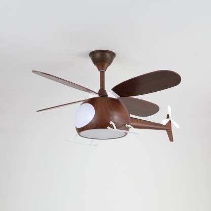Ventilateur de plafond et luminaire Aviara Bois Moderne pour chambre d'enfant - Neutralighting