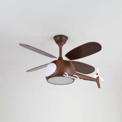 Ventilateur de plafond et luminaire Aviara Bois Moderne pour chambre d'enfant - Neutralighting