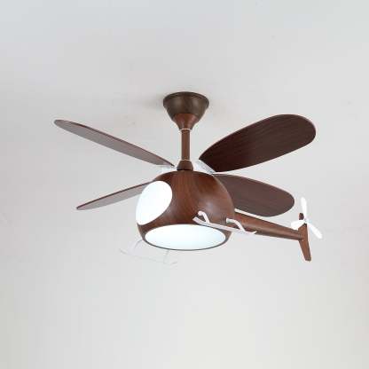 Ventilateur de plafond et luminaire Aviara Bois Moderne pour chambre d'enfant - Neutralighting