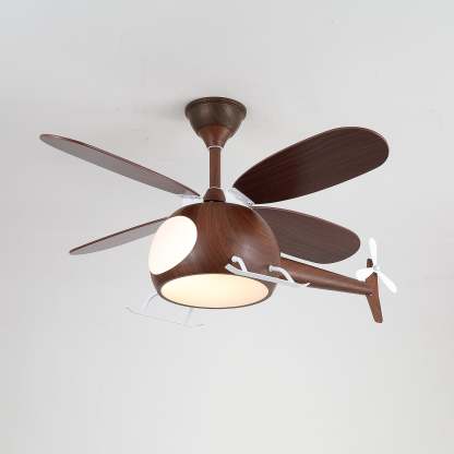 Ventilateur de plafond et luminaire Aviara Bois Moderne pour chambre d'enfant - Neutralighting