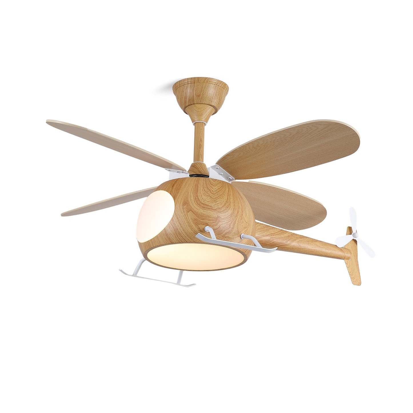 Ventilateur de plafond et luminaire Aviara Bois Moderne pour chambre d'enfant - Neutralighting