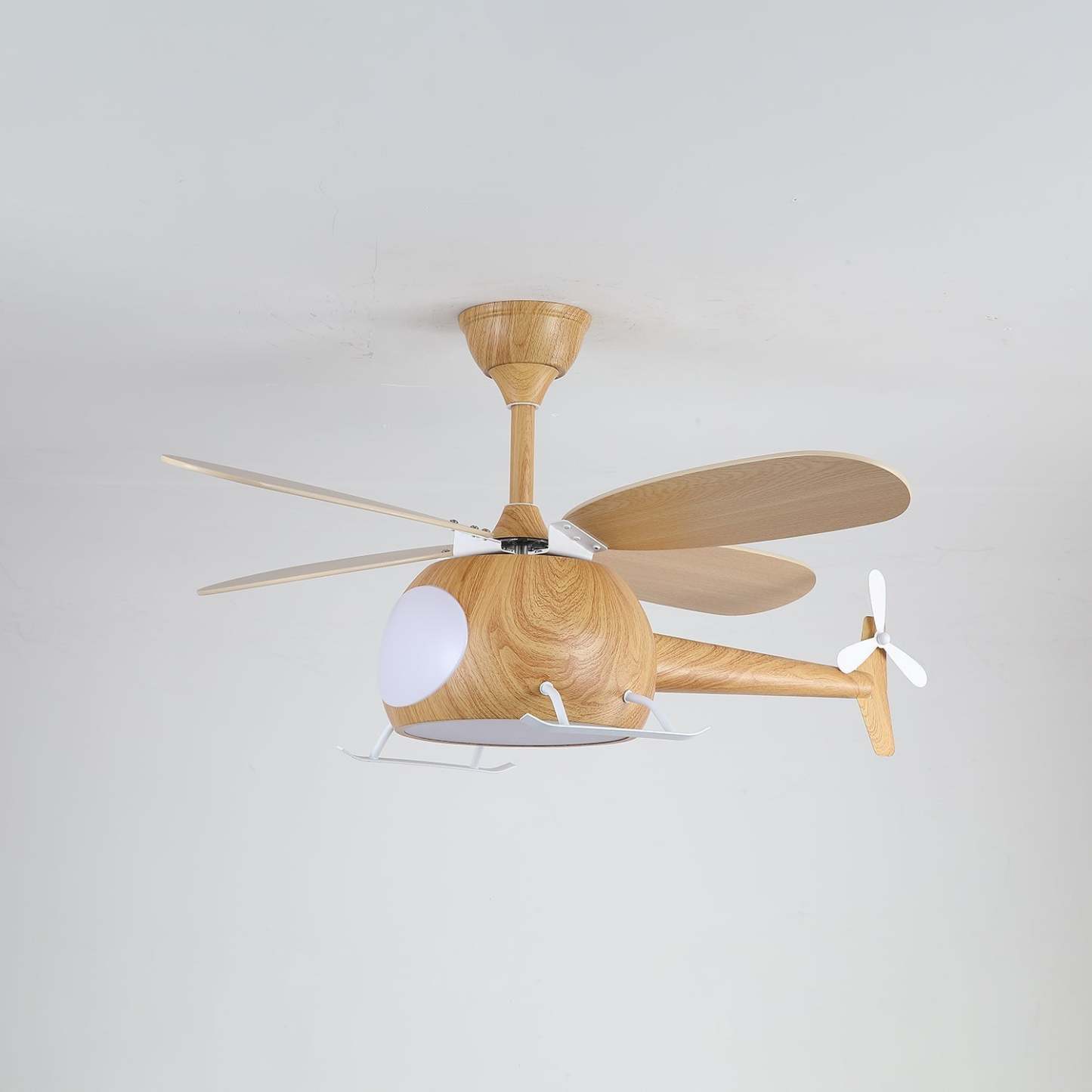 Ventilateur de plafond et luminaire Aviara Bois Moderne pour chambre d'enfant - Neutralighting