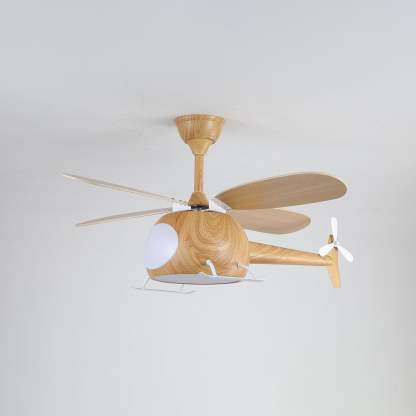 Ventilateur de plafond et luminaire Aviara Bois Moderne pour chambre d'enfant - Neutralighting