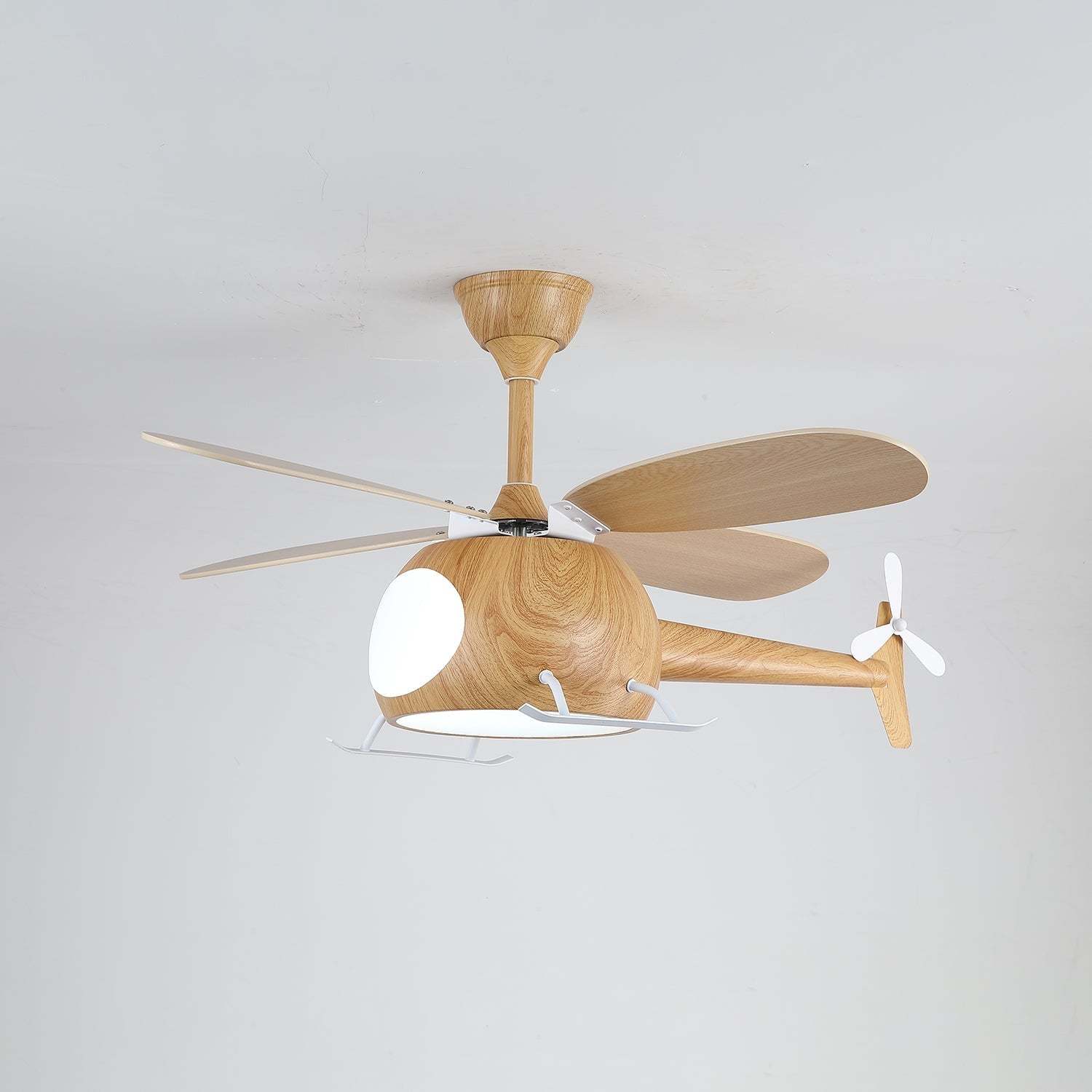Ventilateur de plafond et luminaire Aviara Bois Moderne pour chambre d'enfant - Neutralighting