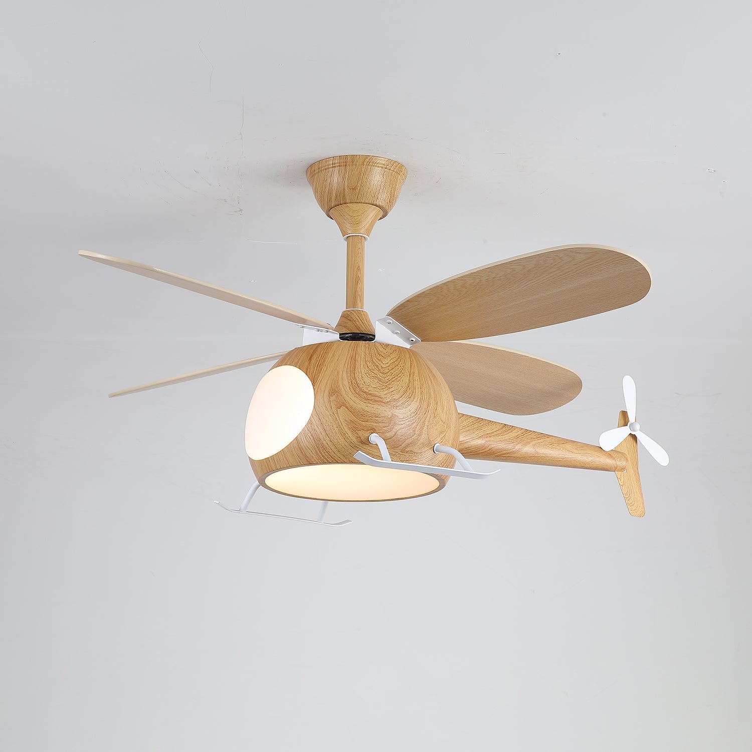 Ventilateur de plafond et luminaire Aviara Bois Moderne pour chambre d'enfant - Neutralighting