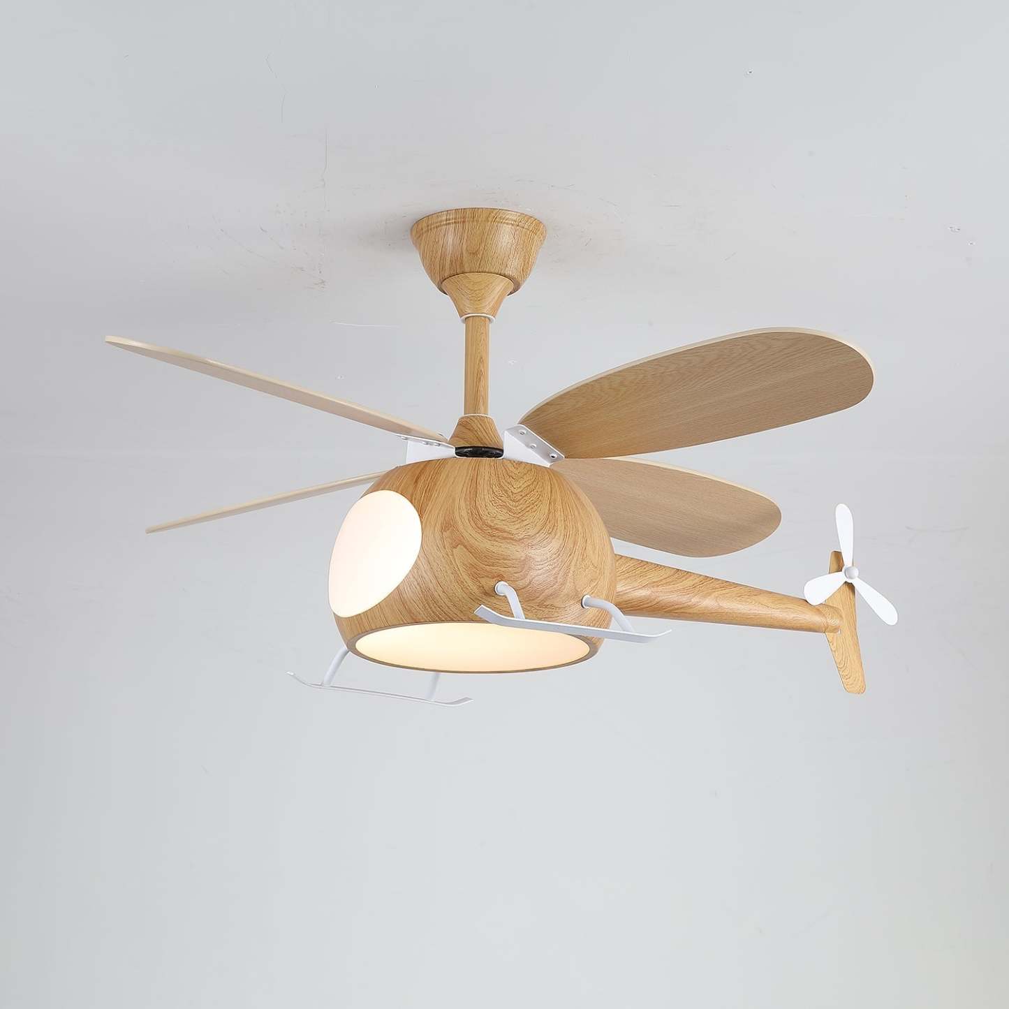 Ventilateur de plafond et luminaire Aviara Bois Moderne pour chambre d'enfant - Neutralighting