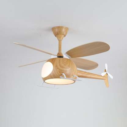 Ventilateur de plafond et luminaire Aviara Bois Moderne pour chambre d'enfant - Neutralighting