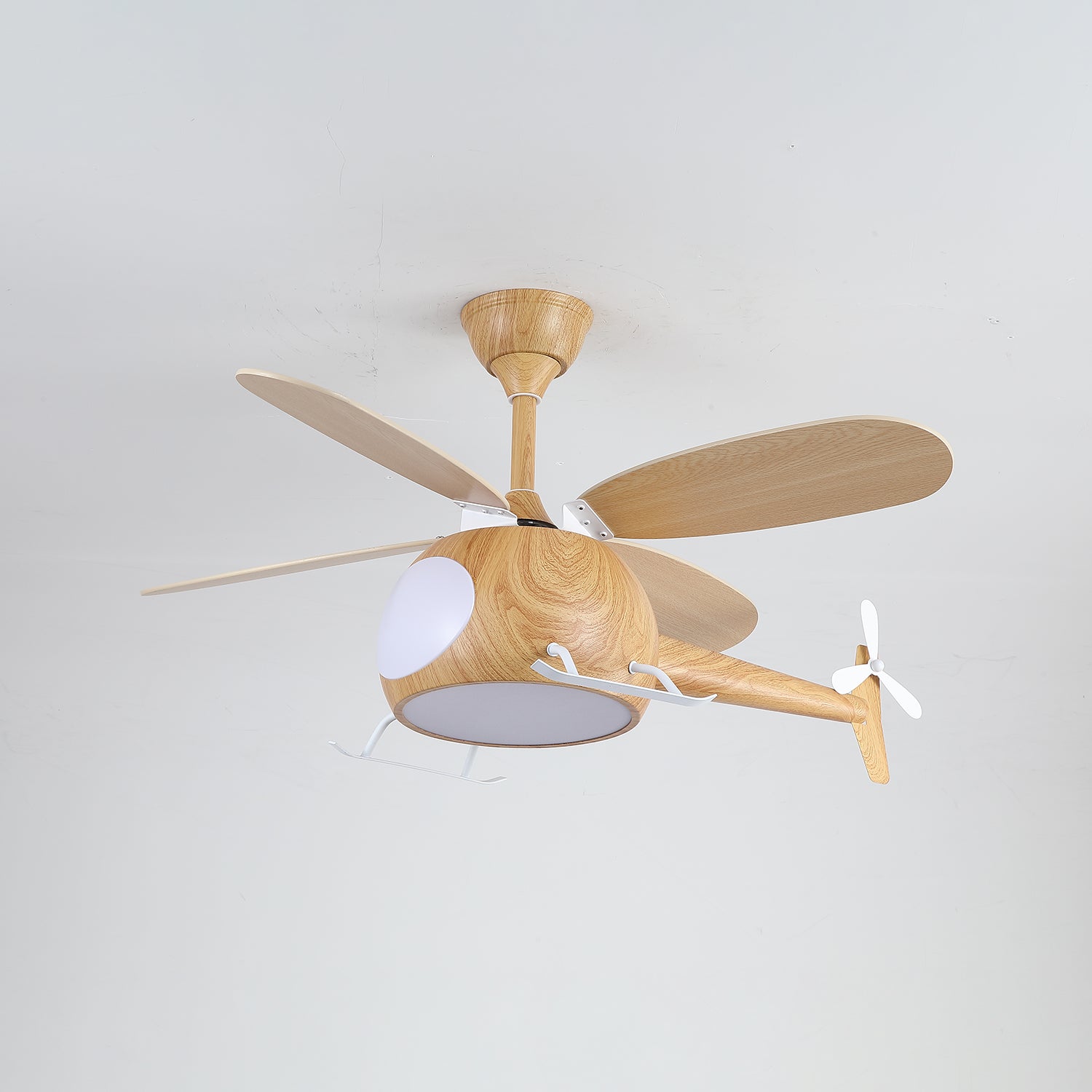 Ventilateur de plafond et luminaire Aviara Bois Moderne pour chambre d'enfant - Neutralighting