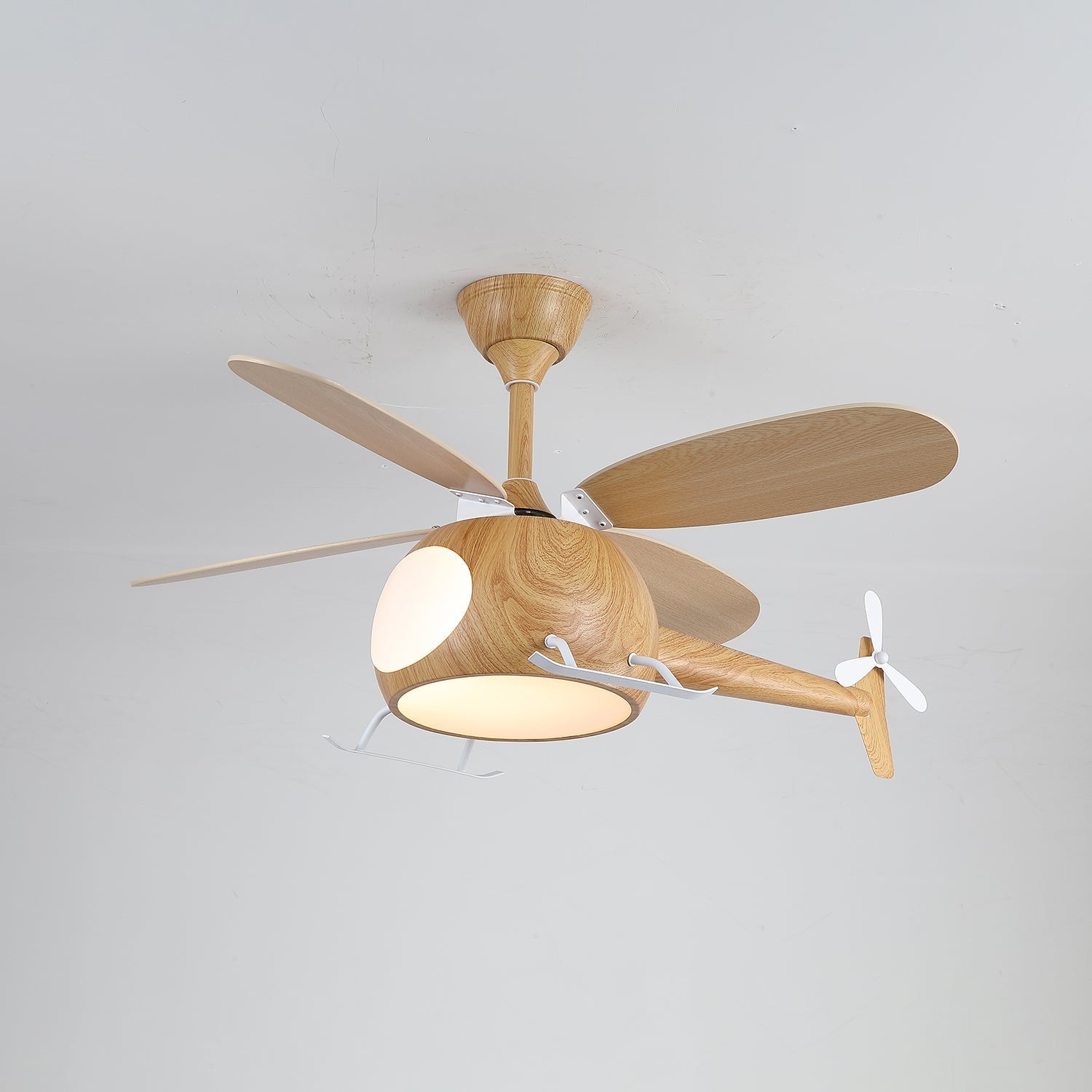 Ventilateur de plafond et luminaire Aviara Bois Moderne pour chambre d'enfant - Neutralighting