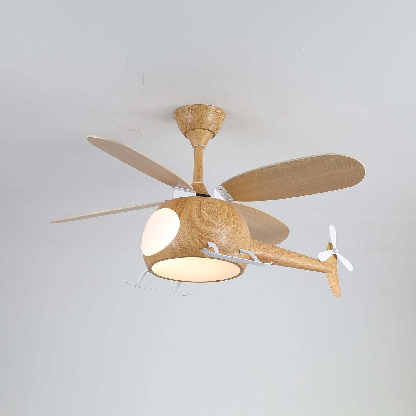 Ventilateur de plafond et luminaire Aviara Bois Moderne pour chambre d'enfant - Neutralighting