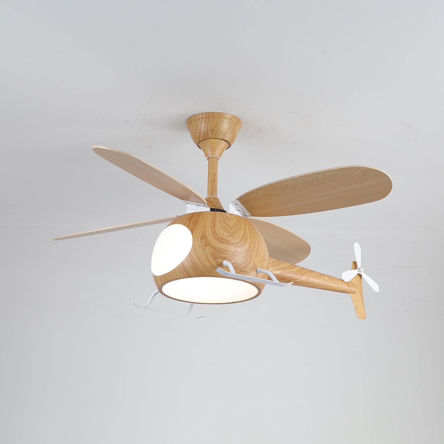 Ventilateur de plafond et luminaire Aviara Bois Moderne pour chambre d'enfant - Neutralighting