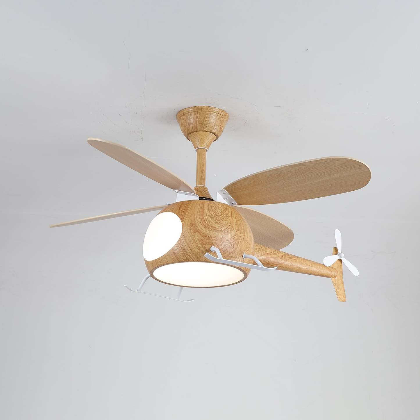 Ventilateur de plafond et luminaire Aviara Bois Moderne pour chambre d'enfant - Neutralighting