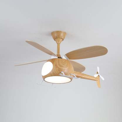 Ventilateur de plafond et luminaire Aviara Bois Moderne pour chambre d'enfant - Neutralighting
