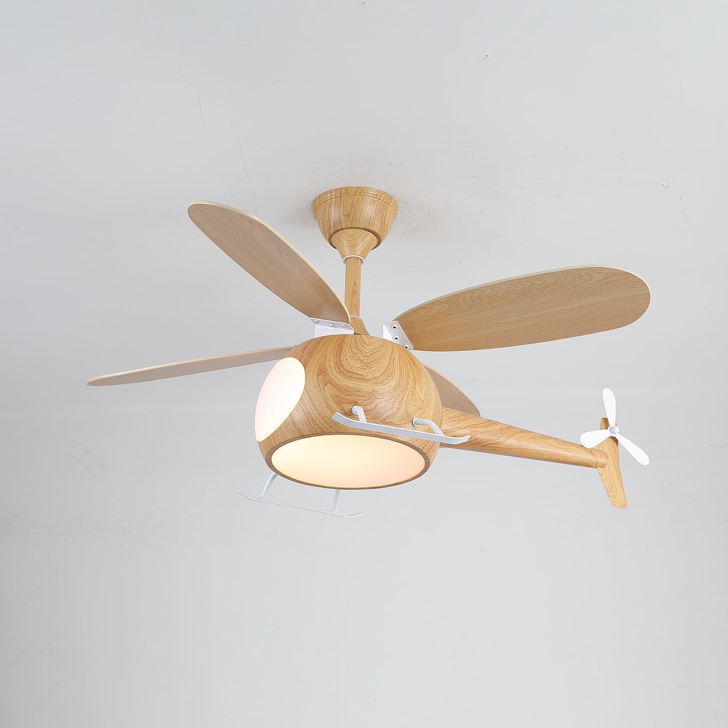 Ventilateur de plafond et luminaire Aviara Bois Moderne pour chambre d'enfant - Neutralighting