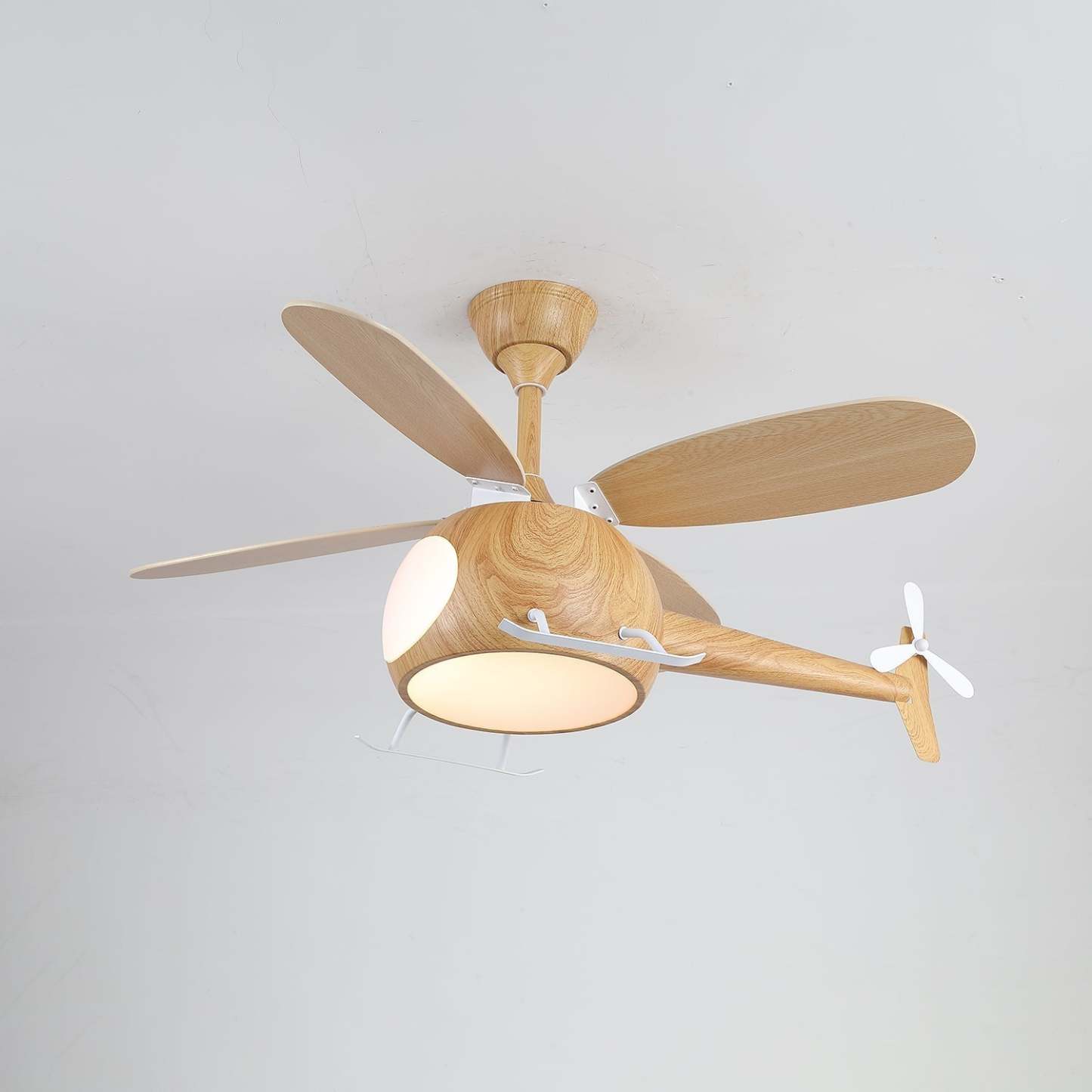 Ventilateur de plafond et luminaire Aviara Bois Moderne pour chambre d'enfant - Neutralighting