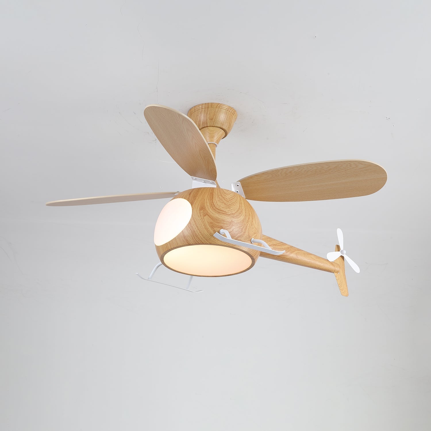 Ventilateur de plafond et luminaire Aviara Bois Moderne pour chambre d'enfant - Neutralighting