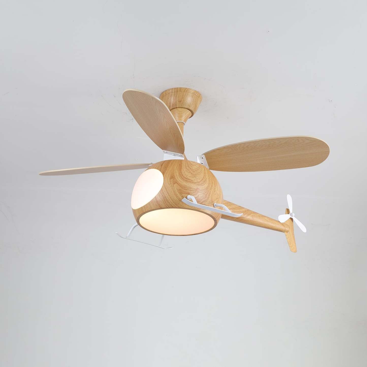 Ventilateur de plafond et luminaire Aviara Bois Moderne pour chambre d'enfant - Neutralighting