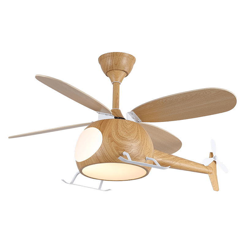 Ventilateur de plafond et luminaire Aviara Bois Moderne pour chambre d'enfant - Neutralighting