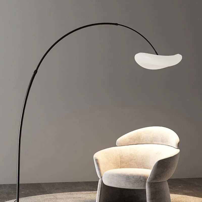 Minori Design Lampadaire Arc Simple Métal Blanc/Noir Salon
