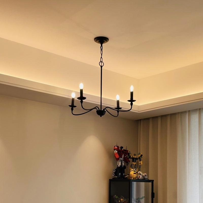 MRHYSWD Lustre Noir 8 Lumières Industrielle Vintage - Suspension Salon Salle à Manger Hauteur Réglable E14