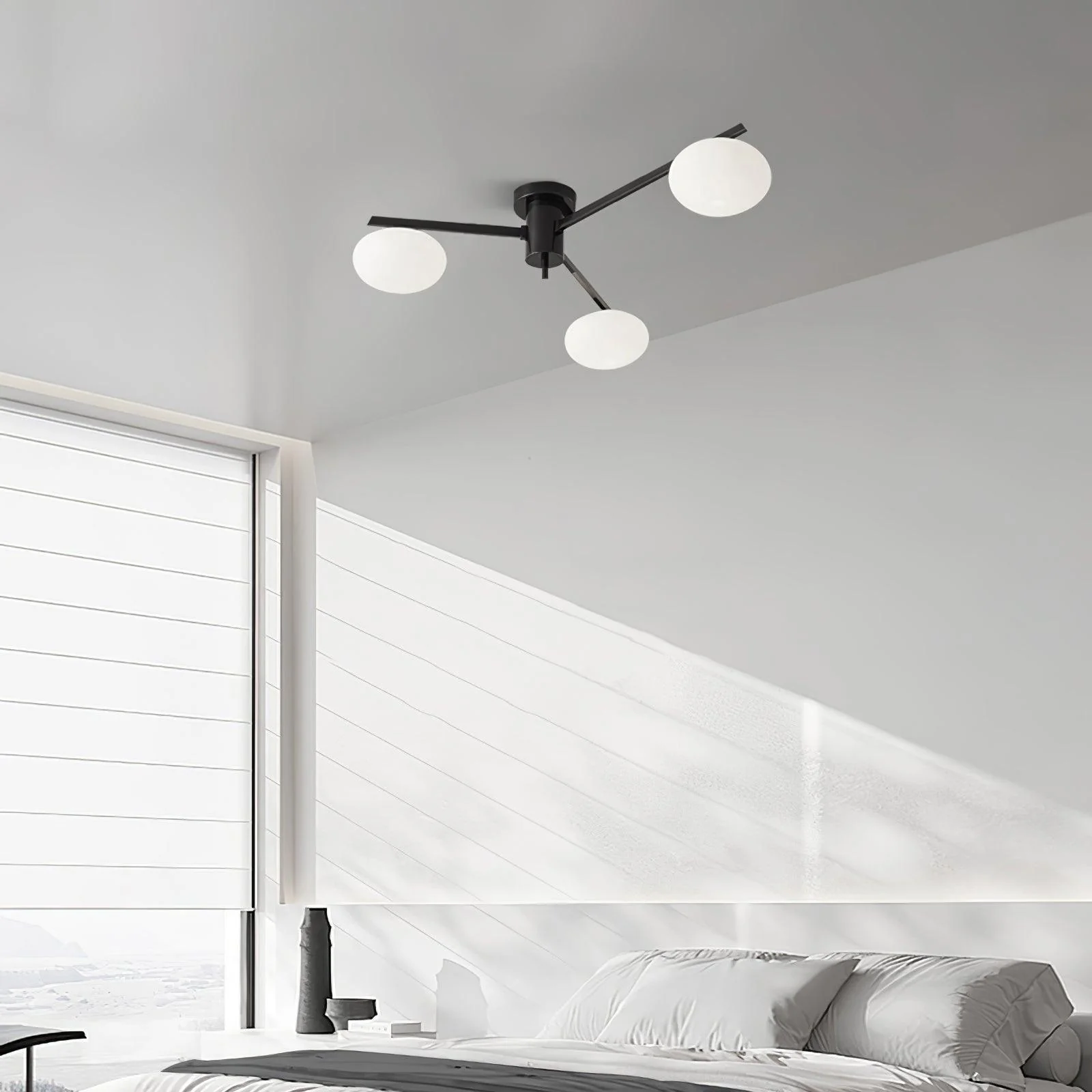 Valentina Minimalisme Métal Verre Plafonnier Chambre à Coucher Salon