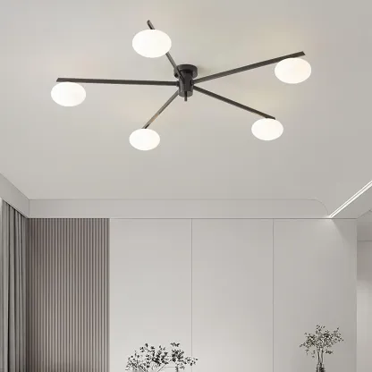 Valentina Minimalisme Métal Verre Plafonnier Chambre à Coucher Salon