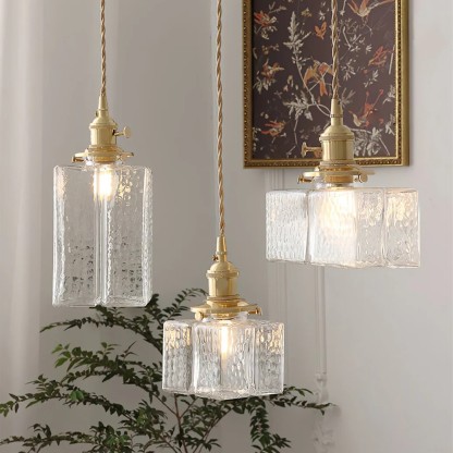 Alessio Vintage Luxe Verre Suspension Abat-jours Salle à Manger Chambre