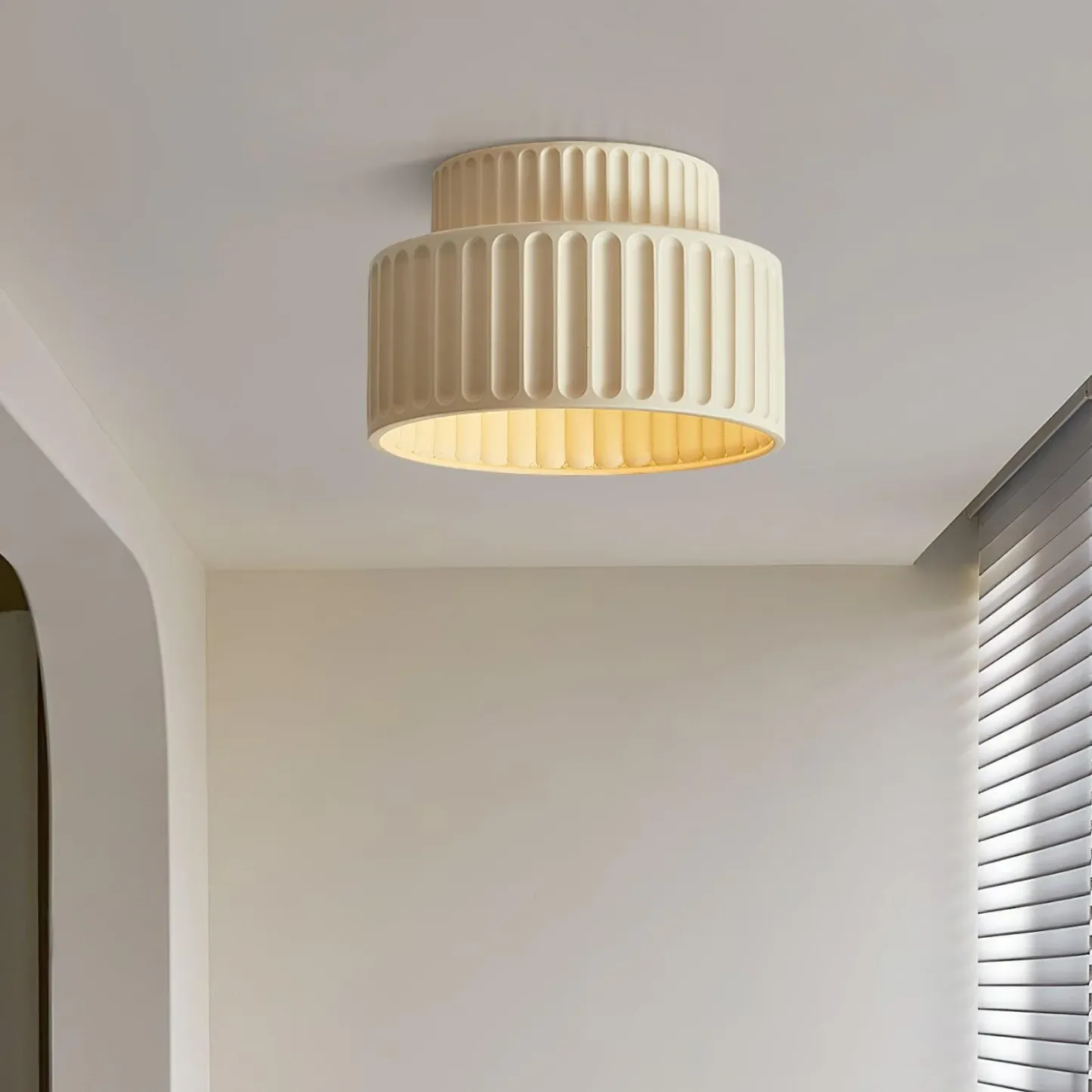 Hailie Modern Beige White Orange Green Ceiling Lamp Bedroom  Dining Room