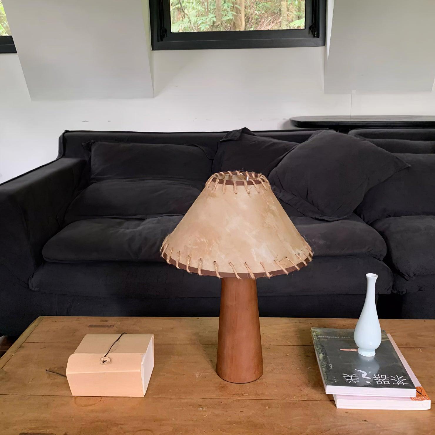 Drift Wood Table Lamp Walnut Beige