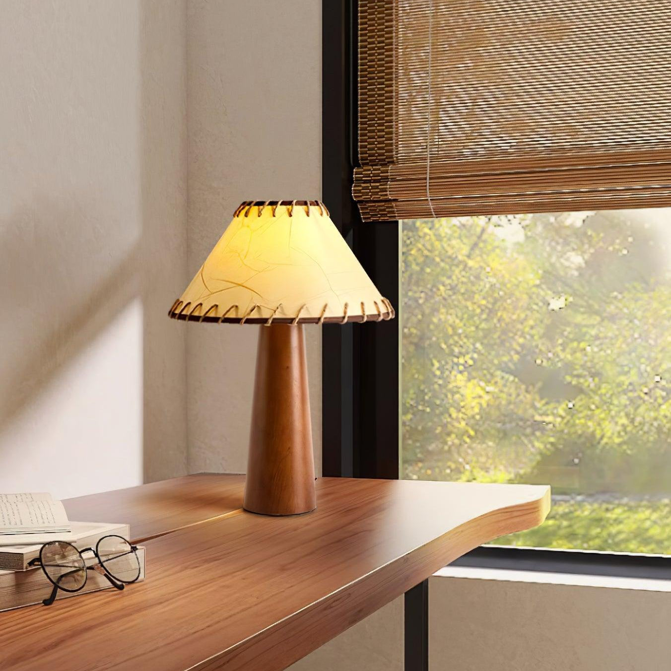 Drift Wood Table Lamp Walnut Beige