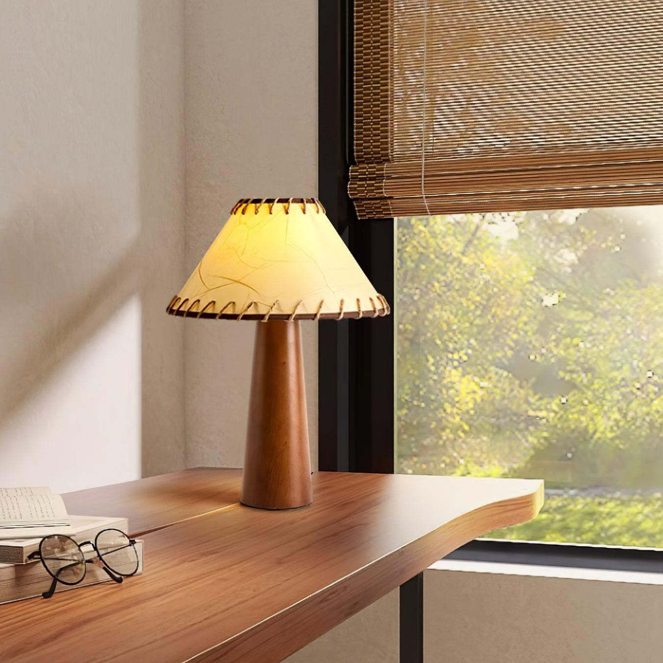Drift Wood Table Lamp Walnut Beige