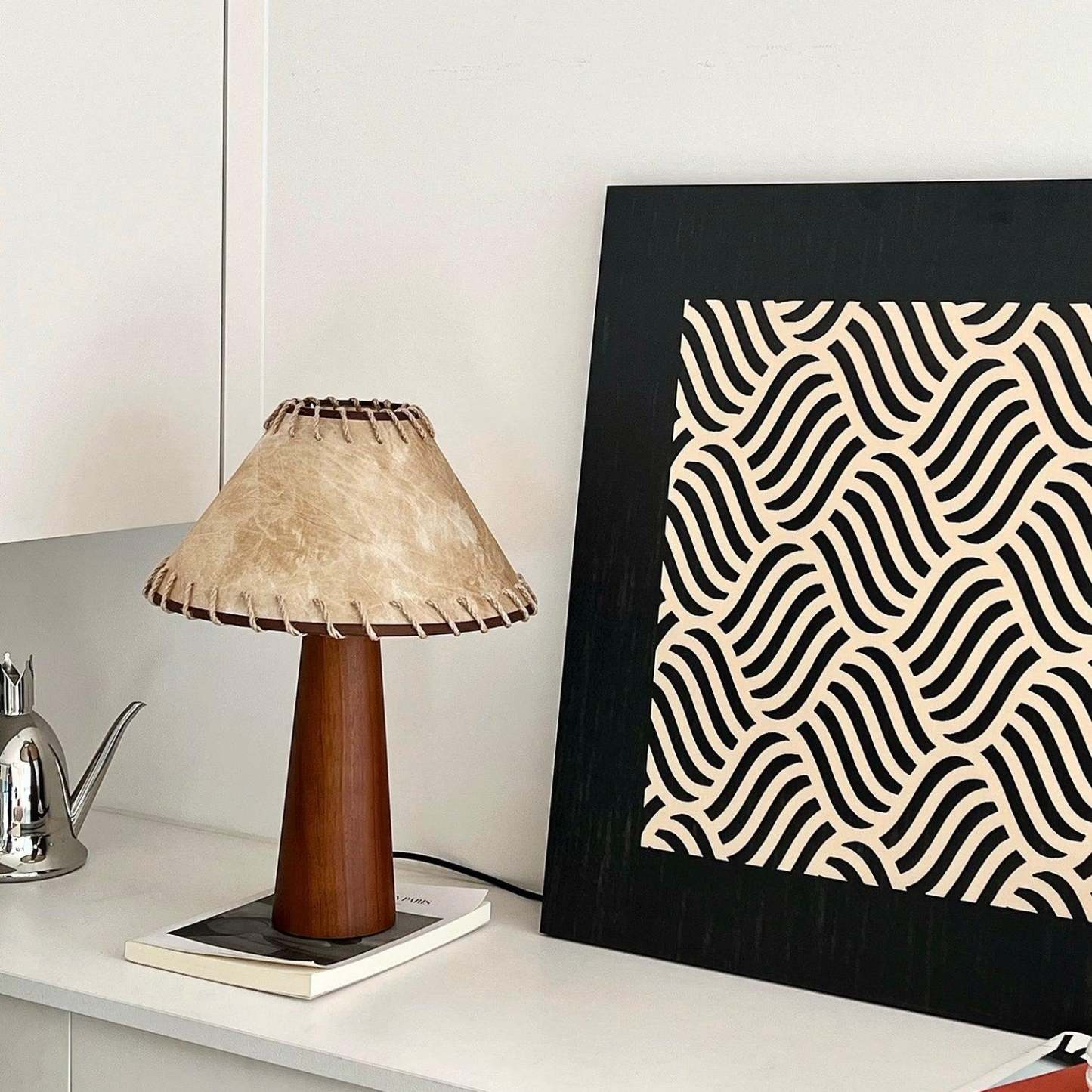 Drift Wood Table Lamp Walnut Beige