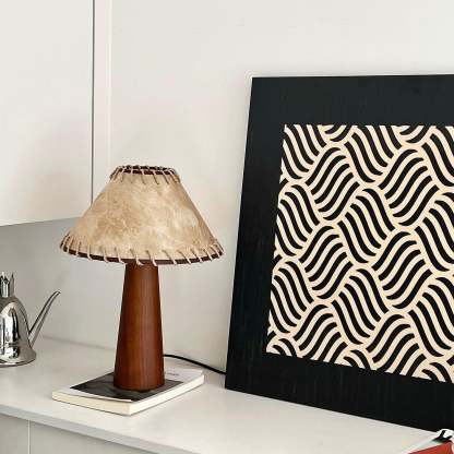 Drift Wood Table Lamp Walnut Beige