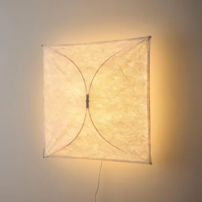 Ozawa Naturel Papier Métal Blanc Applique murale Salle à Manger Chambre