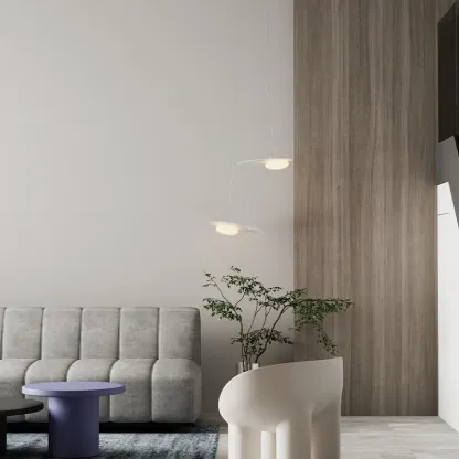 Hailie Modern Round Metal Acrylic Pendant Light Bedroom Dining Room