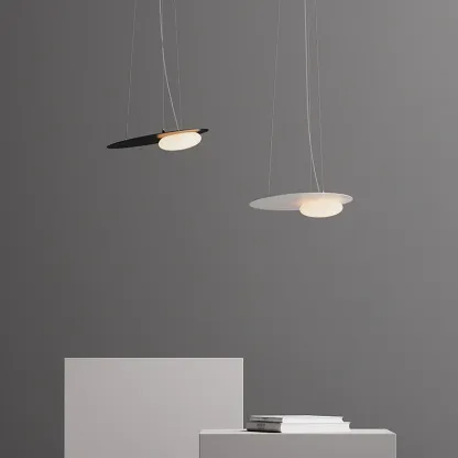 Hailie Modern Round Metal Acrylic Pendant Light Bedroom Dining Room