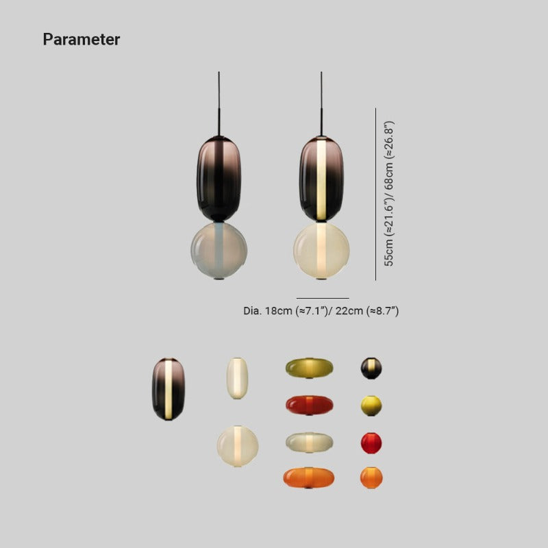 Morandi Moderne Designer LED Suspension Noir Chambre À Coucher