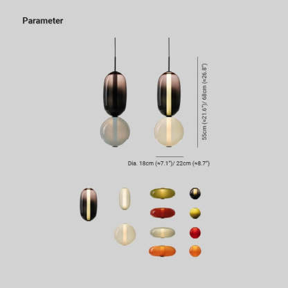 Morandi Moderne Designer LED Suspension Noir Chambre À Coucher