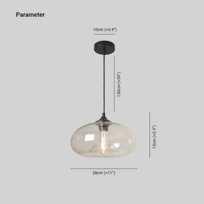 Lustre Suspension Nordique LED Verre Bleu Salon | Las Sola