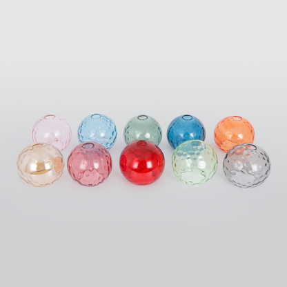 Hailie Suspension Boule Ondulation Nortique Métal/Verre Vert/Gris Salon