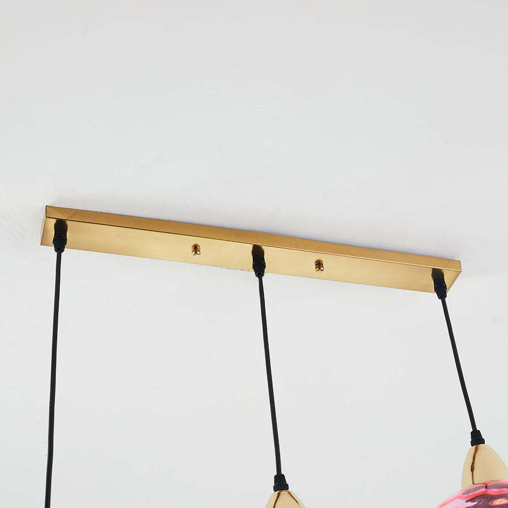 Hailie Suspension Boule Ondulation Nortique Métal/Verre Vert/Gris Salon