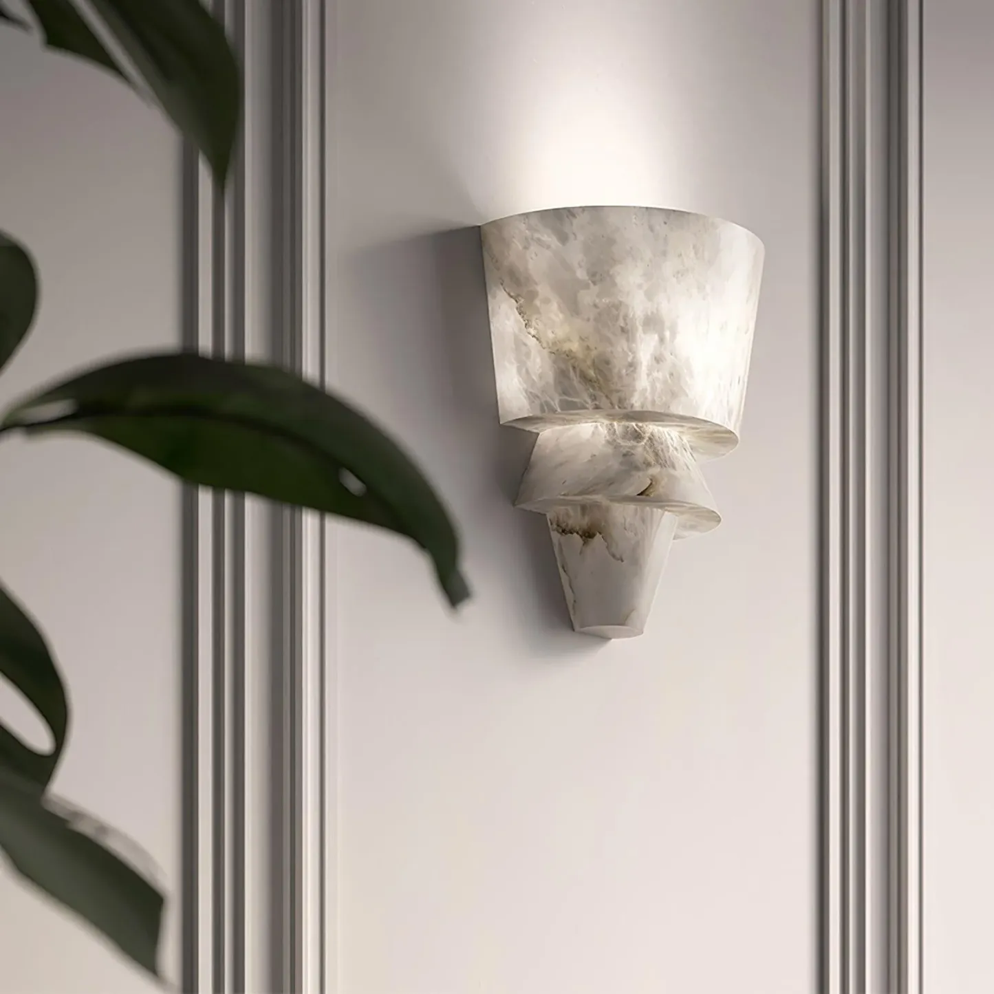 Ozawa Nordic White Metal Resin Wall Lamp Dining Room Bedroom